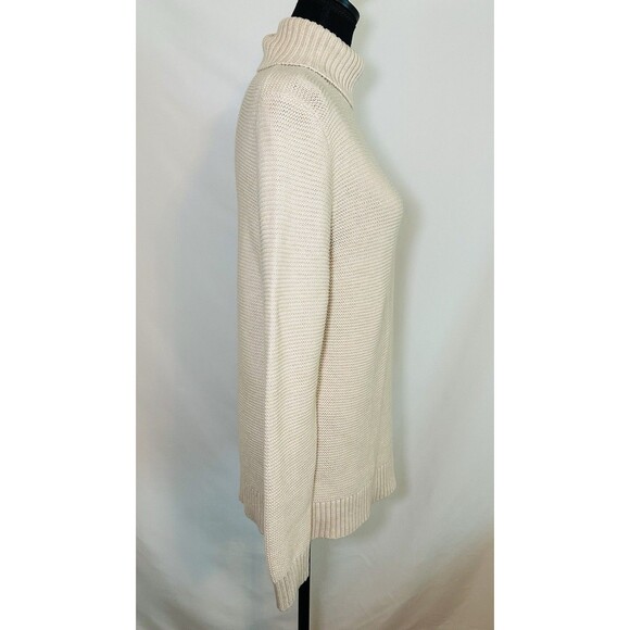 J. Crew Factory *NEW* Merino Wool Cotton Nylon Turtleneck Beige Sweater Women S - Picture 4 of 11